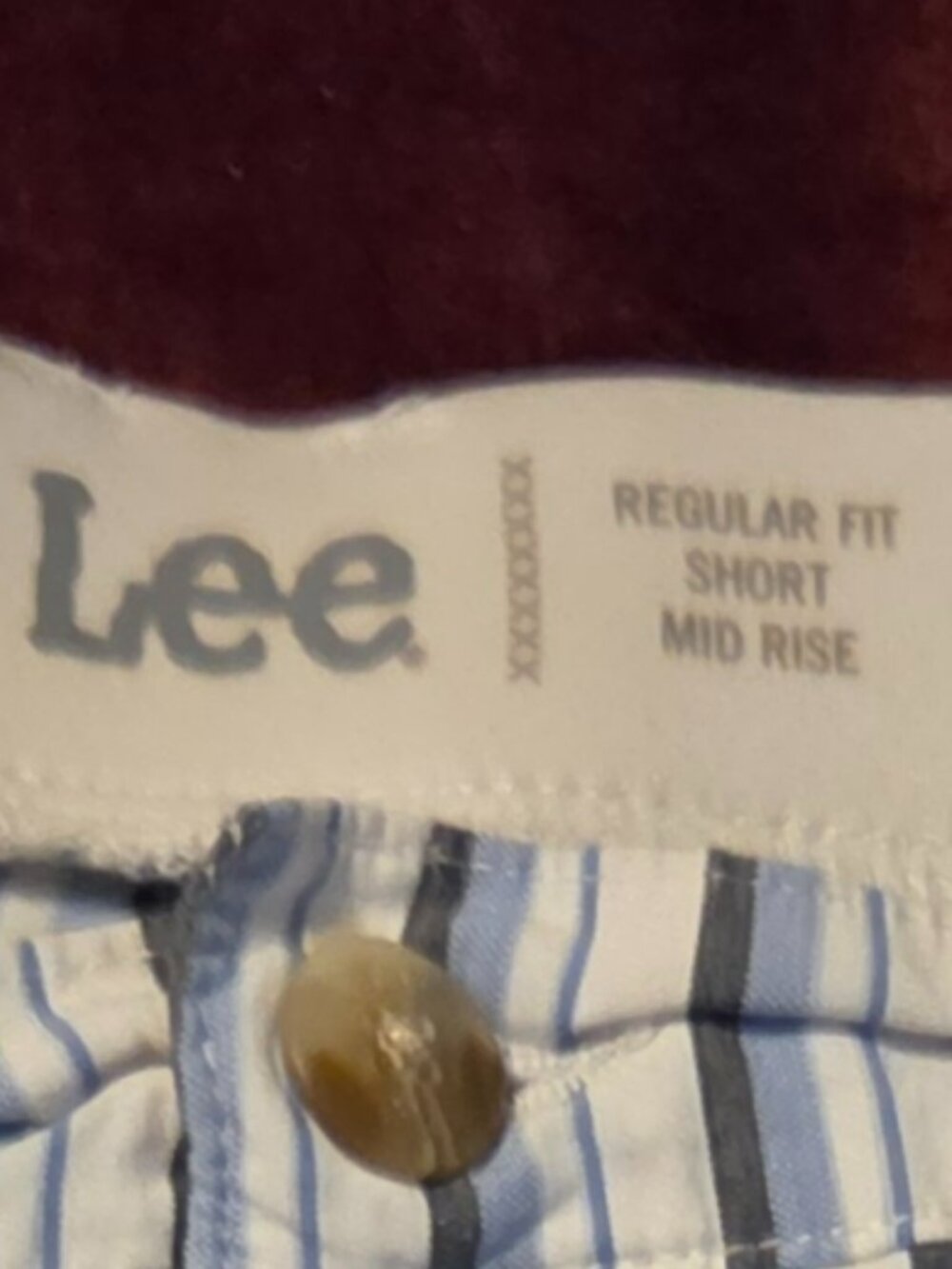 cargo shorts blue and white striped pattern mid rise fit size 12 - Picture 6 of 6